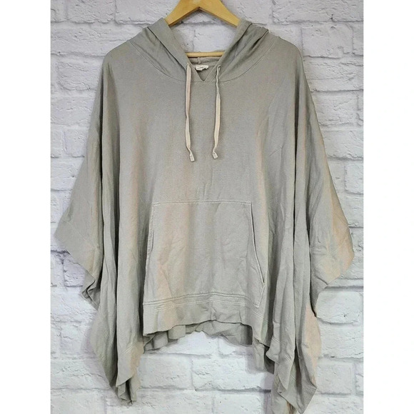 Soft Joie Hooded Sweatshirt Poncho Women's Small Gray Pullover Kangaroo Pocket - Picture 1 of 4